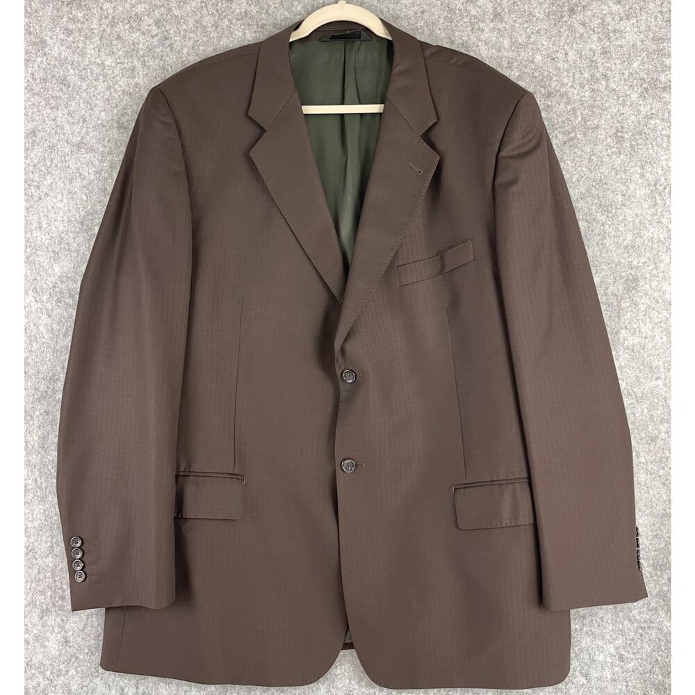 Baroni Couture Wool Blazer Sport Coat Mens 50L Brown‎ Striped Super 150s